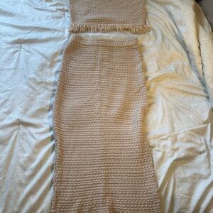 Aqua women’s crochet top and skirt set size XS